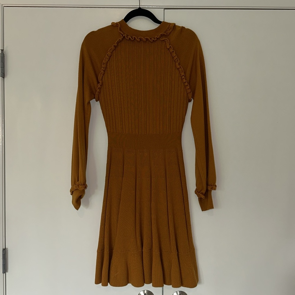 Pearl by Lela Rose Full Sleeve Knit Dress Copper S - Picture 6 of 6